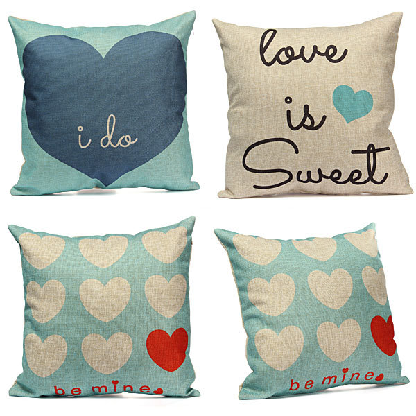 Love Heart Throw Pillow Case Cushion Cover Home Decor Wedding Gift